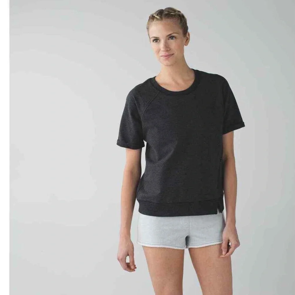 Lululemon scene top size 4 charcoal - Picture 1 of 9